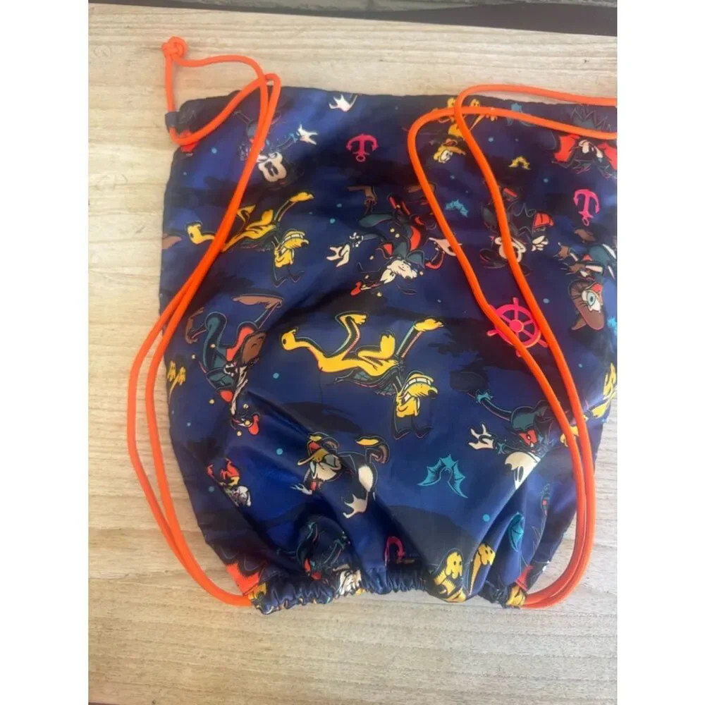 Disney cruise line Navy Halloween Character Drawstring Bag with Orange Cords
